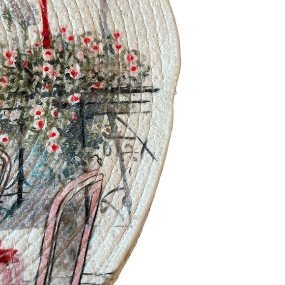 Nicole Miller Valentines Day Placemats 15" Round Paris Eiffel Tower Set of 4 New - Picture 10 of 12